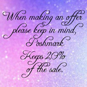 🌸FYI Poshmark keeps 20% of all sales.🌸